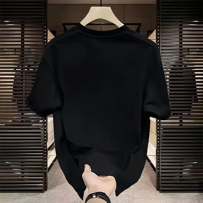 Men White Short Sleeve Graphic T-Shirt Durable Stylish