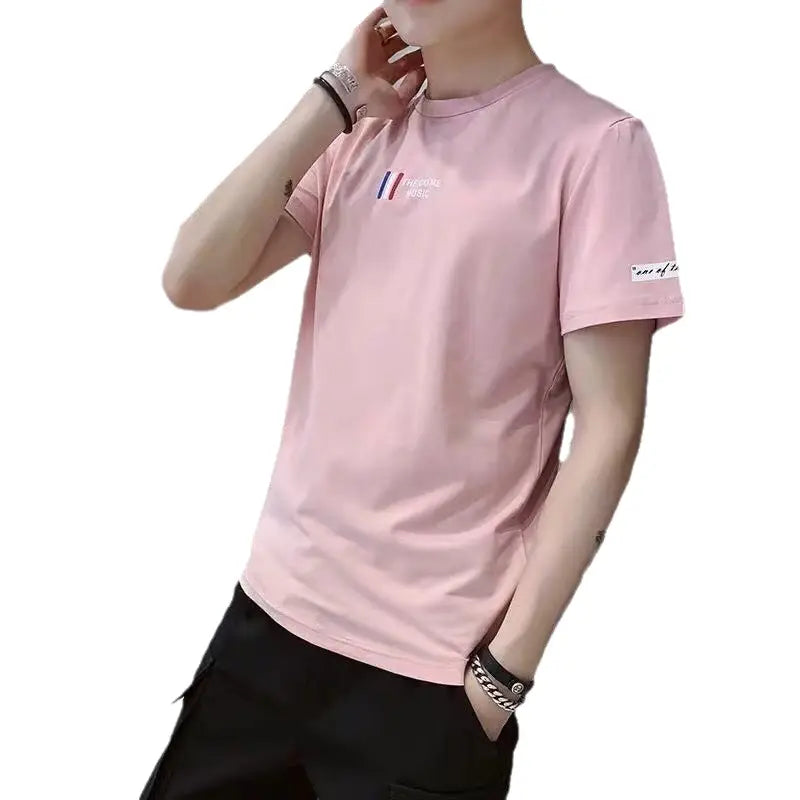 Men Slim Fit Black Graphic T-Shirt Summer