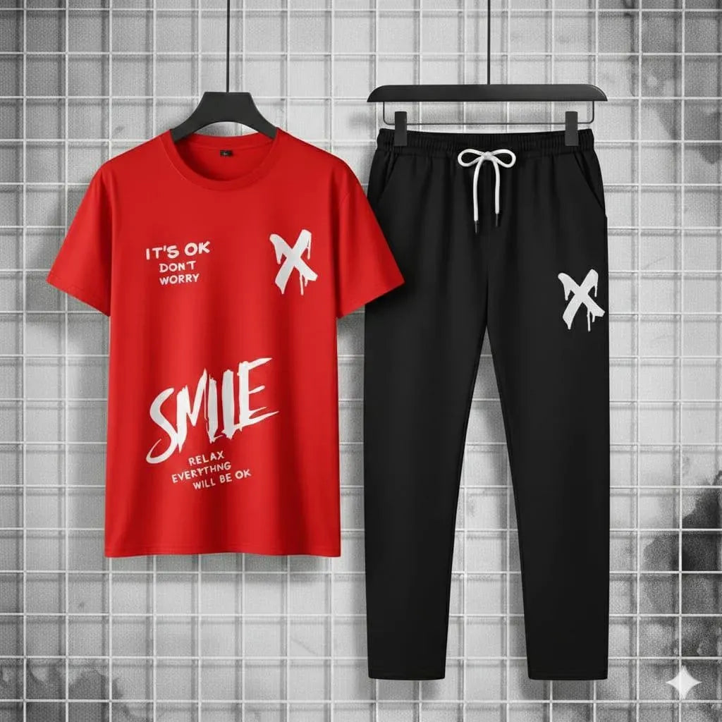 2 Pcs Men's Dri Fit Printed Track Suit