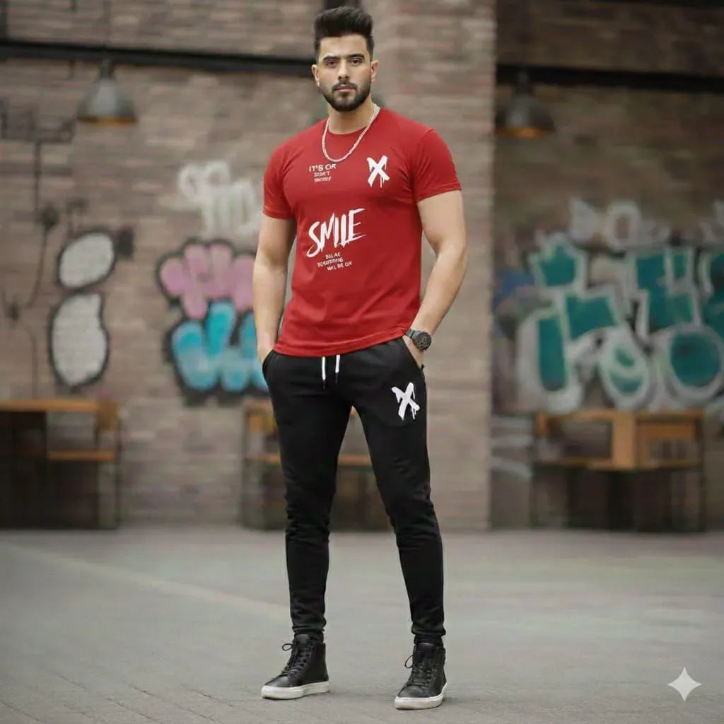 2 Pcs Men's Dri Fit Printed Track Suit