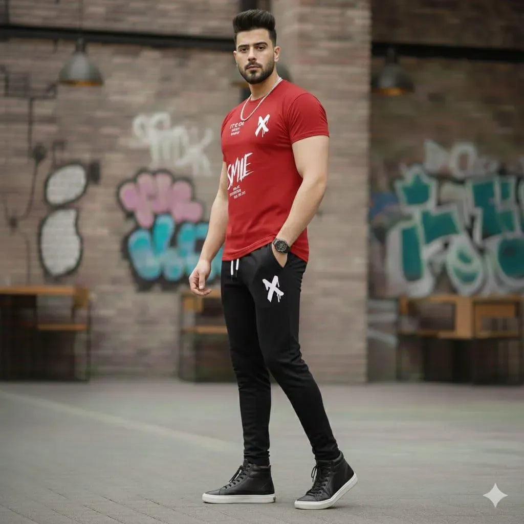 2 Pcs Men's Dri Fit Printed Track Suit