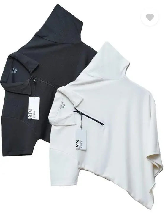 Men's Black & White Hooded Neck Sweatshirt Set